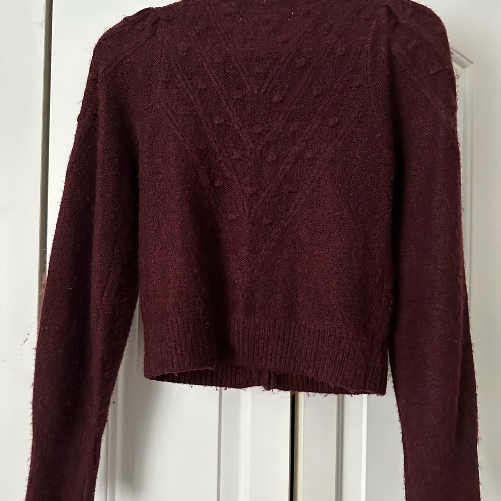 Women's Burgundy Sweater - Picture 3 of 3